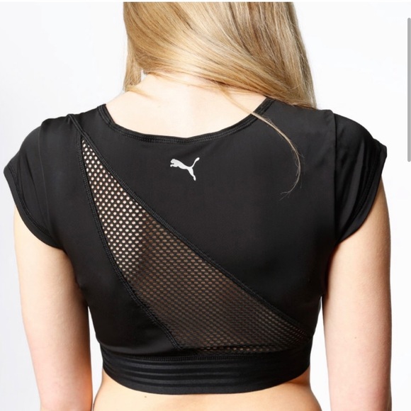 Puma Explosive Black Crop Workout Tee - Picture 2 of 6
